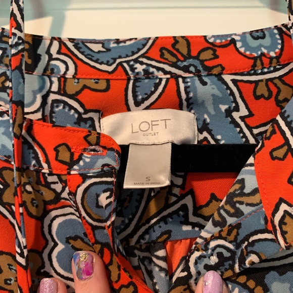 LOFT Paisley Print Shift Dress Size Small - Picture 2 of 4